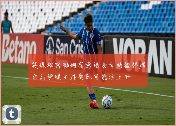 英媒称富勒姆有意请麦肯纳接替席尔瓦伊镇主帅离队可能性上升